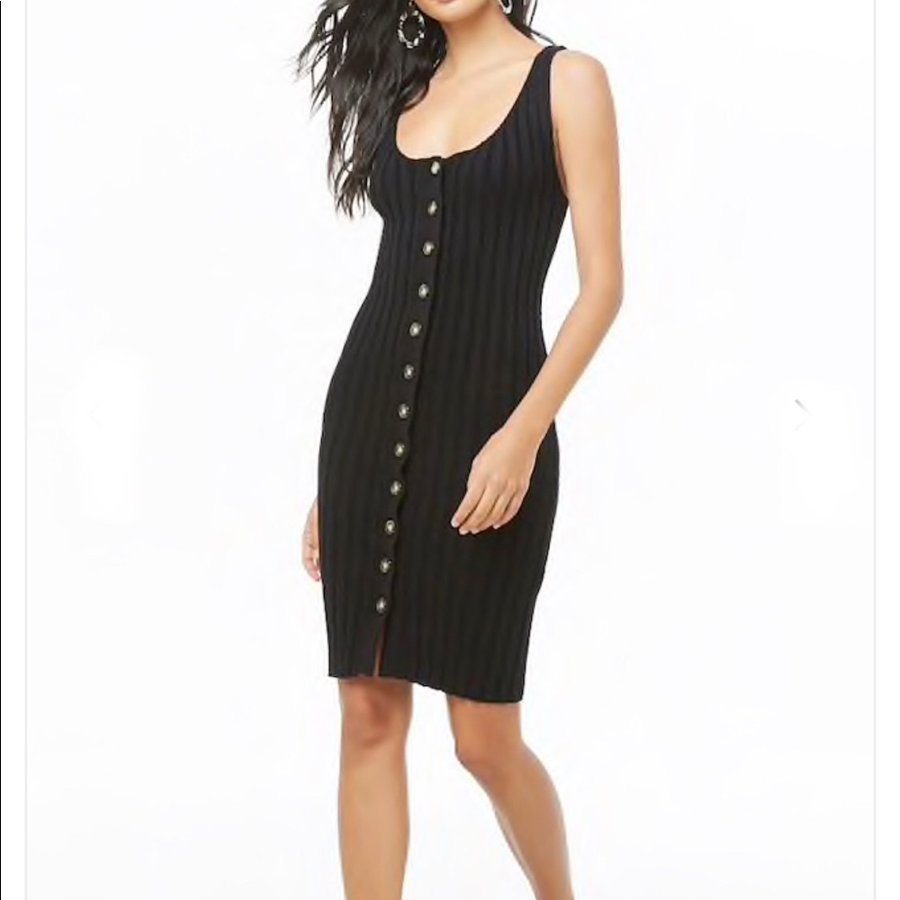Knit Black Midi Dress M